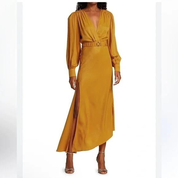 Ronny Kobo Estelle Silk Dress in Yellow ๐ป Revolve sz Medium - Picture 6 of 15